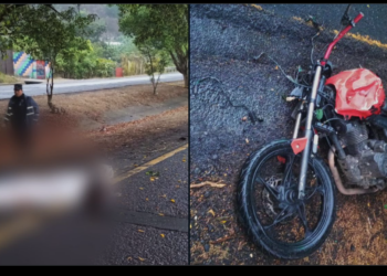 Muere motociclista al perder el control por lo liso del pavimento